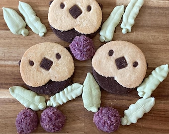 Kelp Forest Cookie Box M (Sea Otter, Urchin and Kelp): Organic, Made-to- order, No artificial flavors/ colorings/ preservatives
