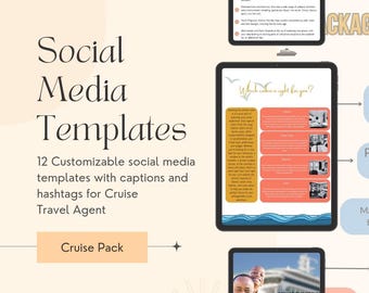 Cruise Social Media Post Pack | Editable Canva Templates for Travel Agents