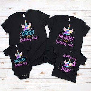 Unicorn birthday shirt,  Unicorn birthday girl shirt, Unicorn Shirt, Custom Unicorn Birthday T-Shirt, Unicorn Girl Birthday Tee,