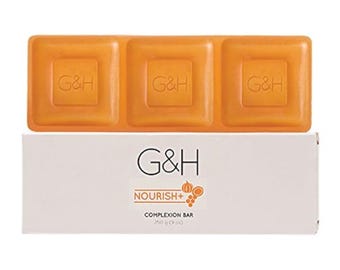 G&H NOURISH Complexion Bar soap 250 G. Contains an exclusive blend of Orange Blossom Honey, Shea Butter, and Pumpkin Seed Oil.