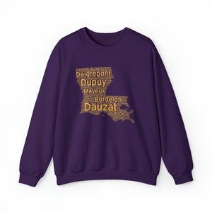 Louisiana Surnames - Gold Letters - Unisex Heavy Blend™ Crewneck Sweatshirt