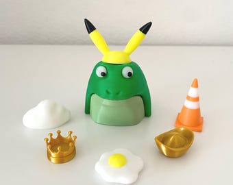 Bufo the Frog Desk Buddy – 3D Printed Toy with Swappable Magnetic Hats