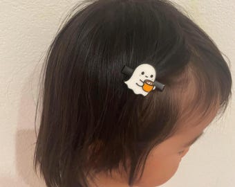 Boo Latte | pumpkin – 3D Printed Ghost (Hair Clip | Keychain | Magnet)