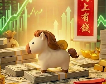 3D Printed and Handmade Lucky Horse Figurine – Instant Rich, Chinese New Year 2026 Desk Decor, Swappable Charms