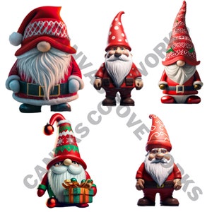 Christmas Gnome Digital Download, Gnome Clipart, Digital Instant Download, PNG, Commercial PNG