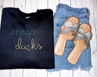oregon hand embroidered sweatshirt