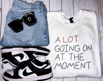 a lot going on at the moment - hand embroidered sweatshirt