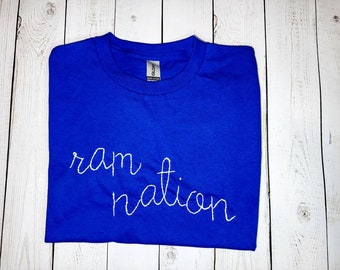 port chester ram nation - hand-embroidered t-shirt