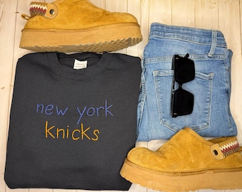 new york basketball - hand embroidered sweatshirt