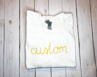 custom hand embroidered tshirt