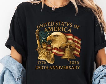 Comfort Colors® Retro USA 250th Anniversary Shirt,  4th of July Tee