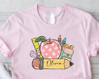 Personalized Kids Back To School Shirt, Custom Name Tee