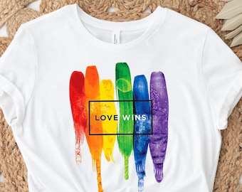 Love Wins Rainbow Pride Shirt, LGBTQ+ Equality Tee