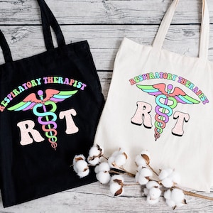 Draagtas ademhalingstherapeut, RT Care Week cadeau, tas ademhalingstherapeut, RT canvas draagtas, aangepaste RT-draagtas, rt Student Gifts