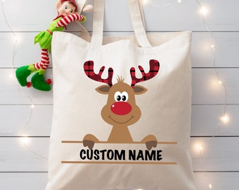 Weihnachtseinkaufstasche, Weihnachtsdeer Geschenk-Tasche, Weihnachtseinkaufstasche, Weihnachtsgeschenk-Einkaufstasche, Feiertagsgeschenk-Taschen, benutzerdefinierter Name-Tasche