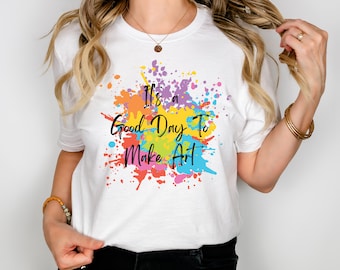 Art Teacher T-Shirt, Colorful Paint Splatter Design