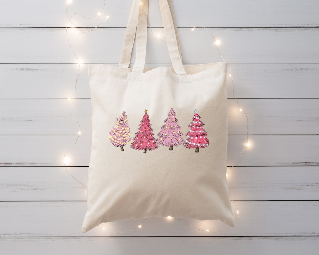 Christmas Tote Bag, Christmas Trees Tote Bag, Christmas Present Tote