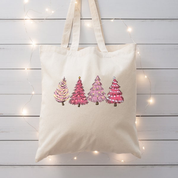 Sac fourre-tout de Noël, sac fourre-tout sapins de Noël, sac fourre-tout cadeau de Noël, sac fourre-tout cadeau de Noël pour la famille, cabas cadeau des fêtes