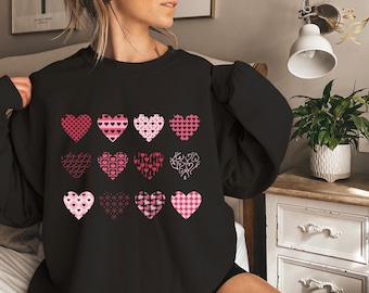 Sweat Love imprimé coeurs, cadeau Saint-Valentin