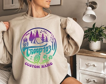 Custom Scout Troop Sweatshirt, Camping Hoodie, Girls Camp Tee
