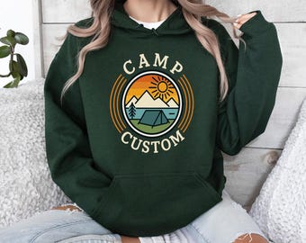Custom Camp Sweatshirt ,Hoodie – Personalized Camping Apparel for Families, Scouts, Summer Camps , Outdoor Adventures