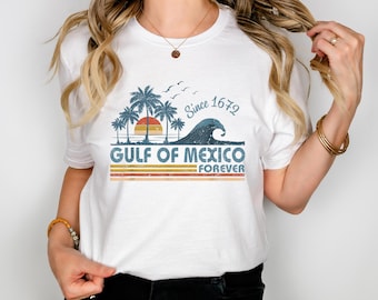 Gulf of Mexico Tee, Beach Long Sleeve Shirt, Texas Alabama Florida