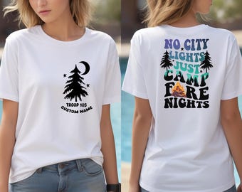 Custom Scout Shirt, Custom Camp Troop Number T-shirt, Camping Shirt, Camping Shirt, Troop Shirt, Girls Camping Tee, Girls Shirt, Spring Tee