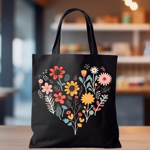 Wildblumen Tote Bag, Floral Tote Bag, Geschenk für Frauen Totes, Geburtstag Geschenk Tasche