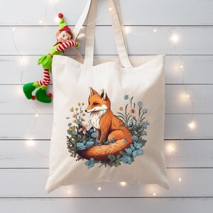 Woodland Fox Tote Bag - Aesthetic Fox Lover Gift - Etsy