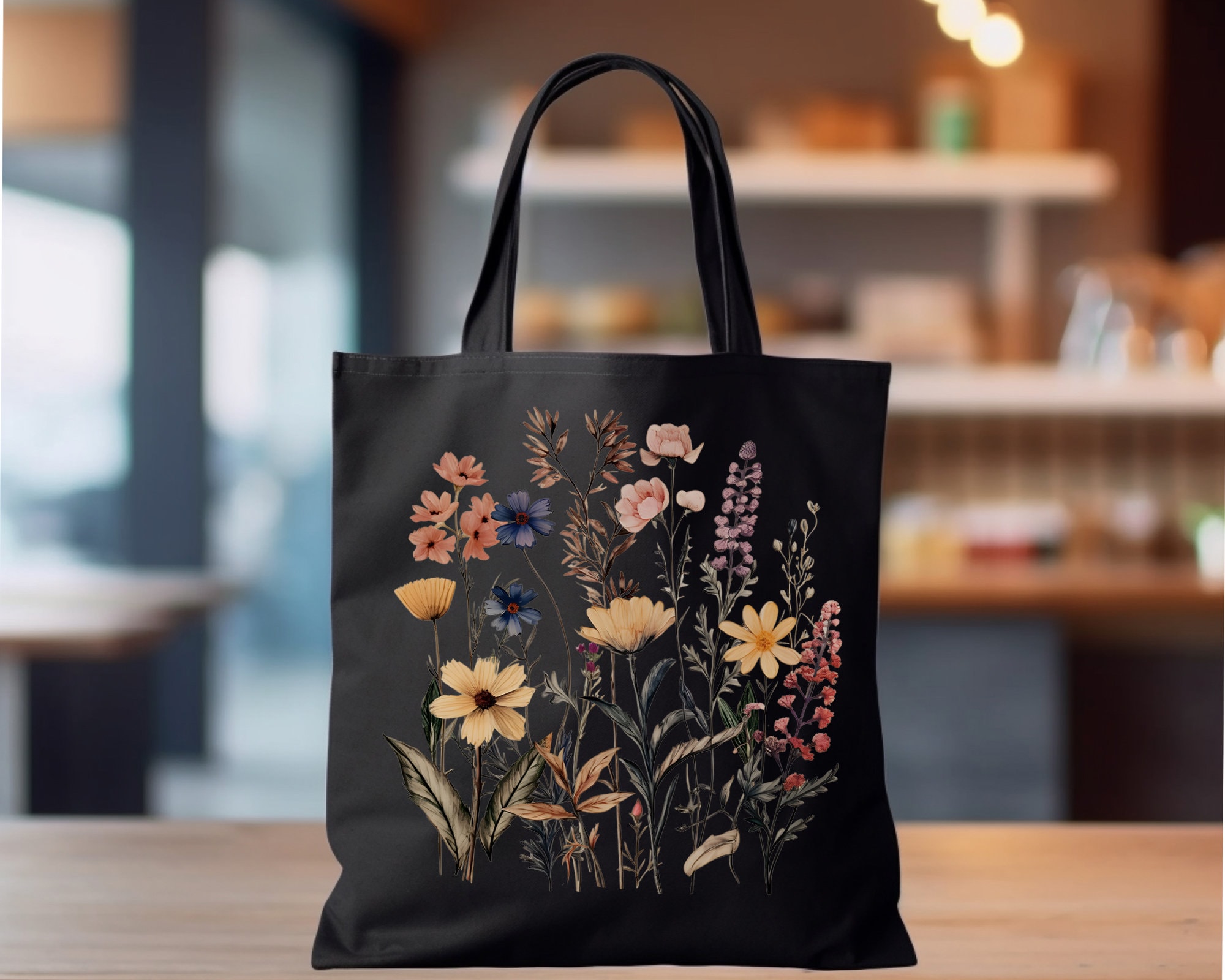 Wildflower Tote Bag,floral Botanical Tote,mothers Day Gift