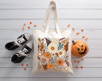 Sac Fourre-Tout En Toile - Motif Citrouille D'Automne Vintage - Léger, Réutilisable, Pour Courses, Plage, Voyage