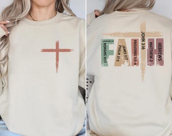 Christian Sweatshirt, Bible Verse Hoodie, Religious Outfit, Retro Faith T Shirt, Christian Cross Graphic Tees, Genderneutral Adult Tshirts