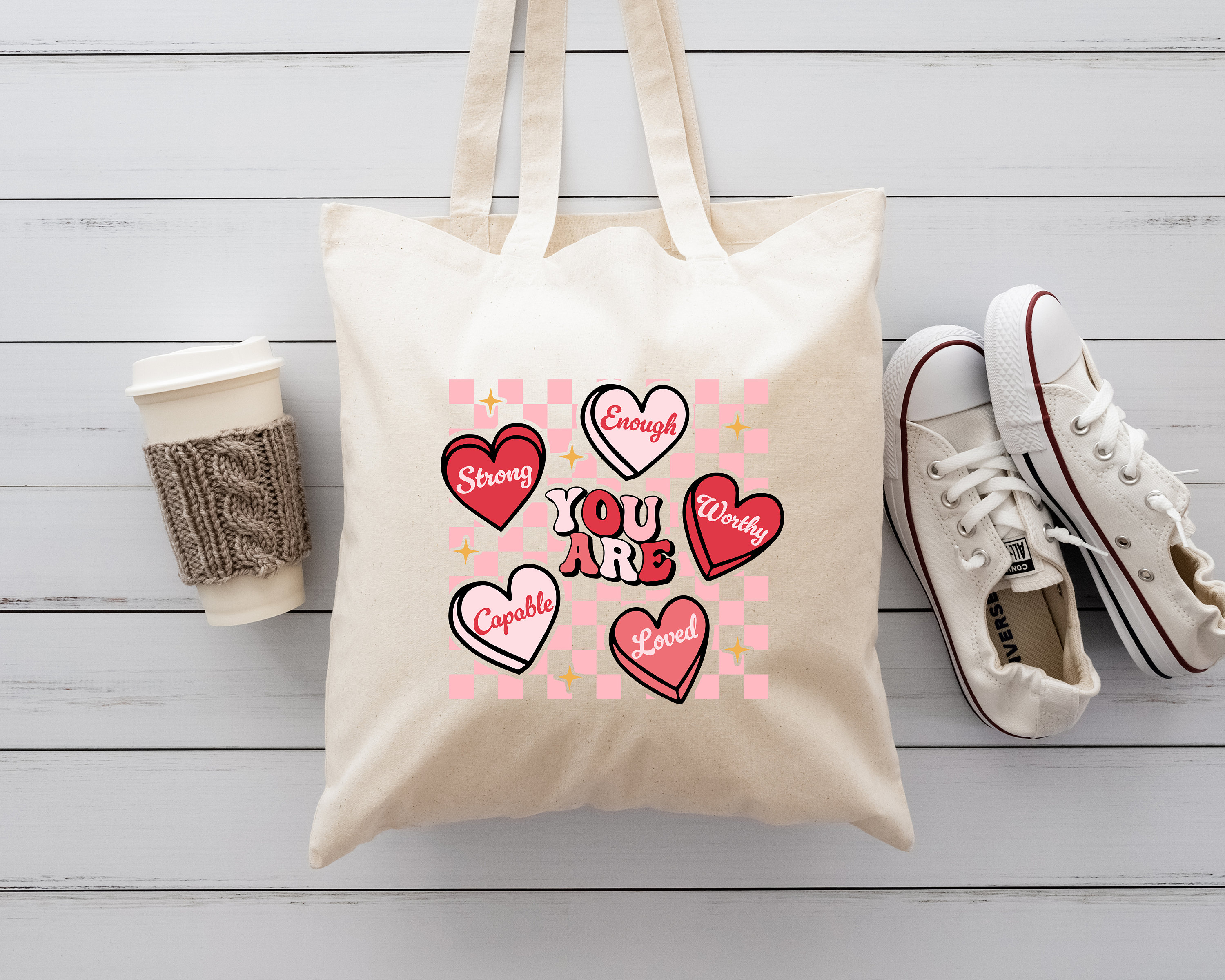 Valentines Tote Bag, Valentines Day Tote Bag For Woman, Valentine Tote Bag, Heart Love Tote Bag, Valentines Day Gift, Gnome Tote