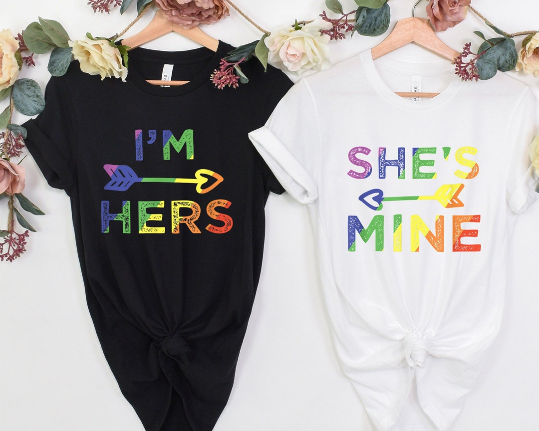 LGBT Pride Couple Shirts, She's Mine I'm Hers Matching T-shirt - Etsy