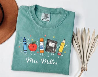 Comfort Colors® Custom Teacher Shirt, Personalized Teachers T-Shirt,  Teacher Appreciation, Back to School, Last Day of Schools