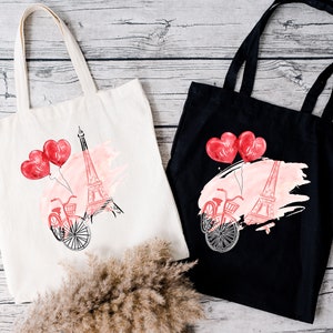 Paris Tote Bag, Eiffel Tower Tote Bag, France Tote Bag, Eiffel Tote Bag, Traveler Tote Bag, Paris Bag, I Love Paris Bag, France Theme Bag