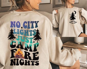 Personalized Campfire Nights Sweatshirt, Adventure Camping Hoodie
