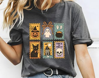 Halloween Stamps T-Shirt, Spooky Season Graphic Tee