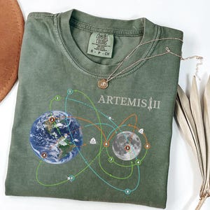 Comfort Colors® Artemis II Moon Mission T-Shirt, NASA Space Program Fan Tee, Astronomy Gift, Rocket Launch Shirt, Space Exploration Top