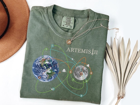 Comfort Colors® Artemis II Moon Mission T-Shirt, NASA Space Program Fan Tee, Astronomy Gift, Rocket Launch Shirt, Space Exploration Top
