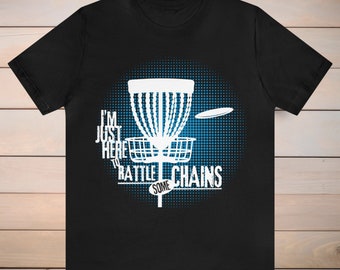 Camiseta divertida de disc golf, cadenas con sonajero, camiseta de frisbee golf