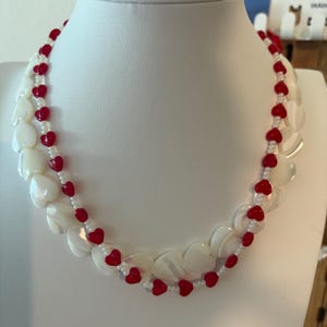 Red Heart Beaded Necklace