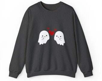 Unisex Sweatshirt, Halloween, Couples Sweatshirts, Skulls, Pumpkin, Ghost