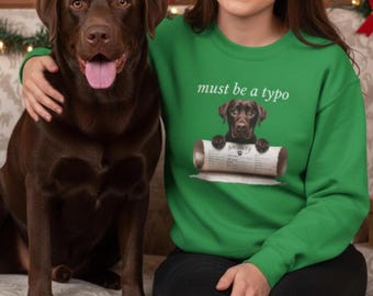 Chocolate Lab Christmas Shirt, Funny Dog Holiday Sweatshirt, Naughty List Shirt, Dog Lover Gift, Cozy Winter Apparel