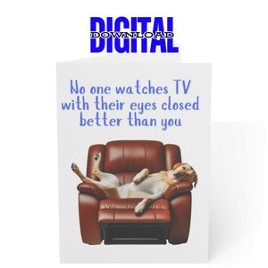 Yellow Lab Fathers Day Card, Dog Dad Card, Lab Dad, Digital Instant Downloadable Printable, Funny Gift for Husband, Yellow Labrador Humorous