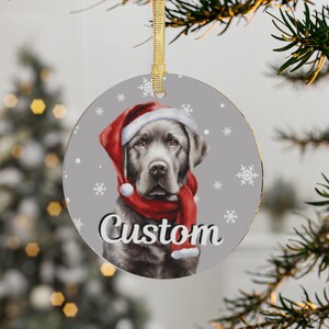 Custom Silver Lab Ornament Acrylic Christmas Decoration Ornaments Dog Mom Tree Decor Dog Lover Lab Lover Labrador