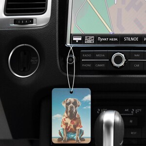 Silver Lab Hawaiian Beach Car Air Freshener Pine Scent New Car Scent Black Ice Scent Labrador Vehicle Air Freshener Dog Car Air Freshener