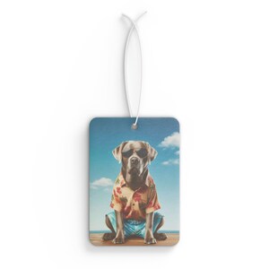 Silver Lab Hawaiian Beach Car Air Freshener Pine Scent New Car Scent Black Ice Scent Labrador Vehicle Air Freshener Dog Car Air Freshener