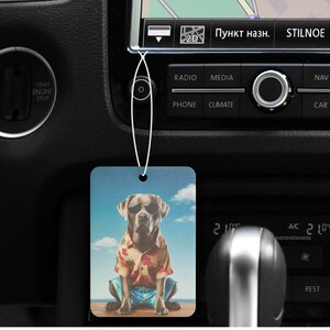 Silver Lab Hawaiian Beach Car Air Freshener Pine Scent New Car Scent Black Ice Scent Labrador Vehicle Air Freshener Dog Car Air Freshener