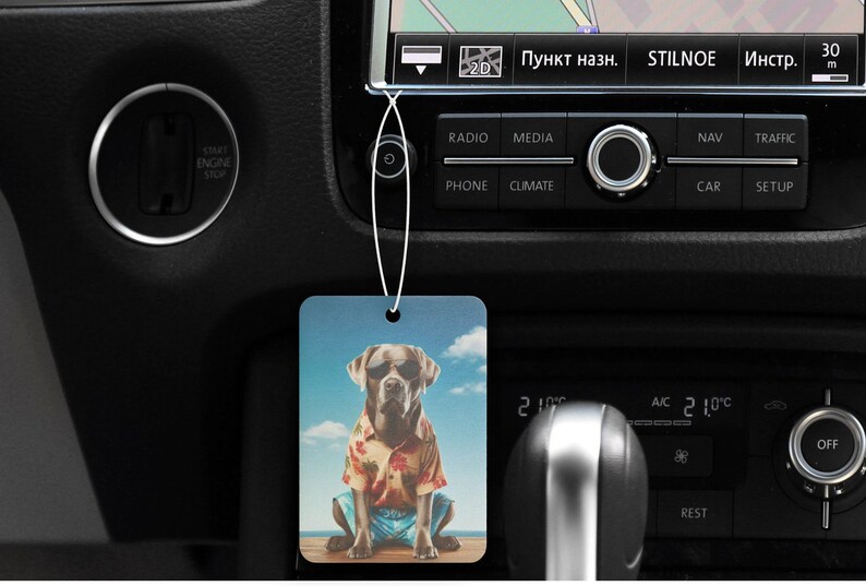 Silver Lab Hawaiian Beach Car Air Freshener Pine Scent New Car Scent Black Ice Scent Labrador Vehicle Air Freshener Dog Car Air Freshener